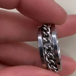 New 8mm Stainless steel rotating fidget spinner ring size 7 to 12 other …